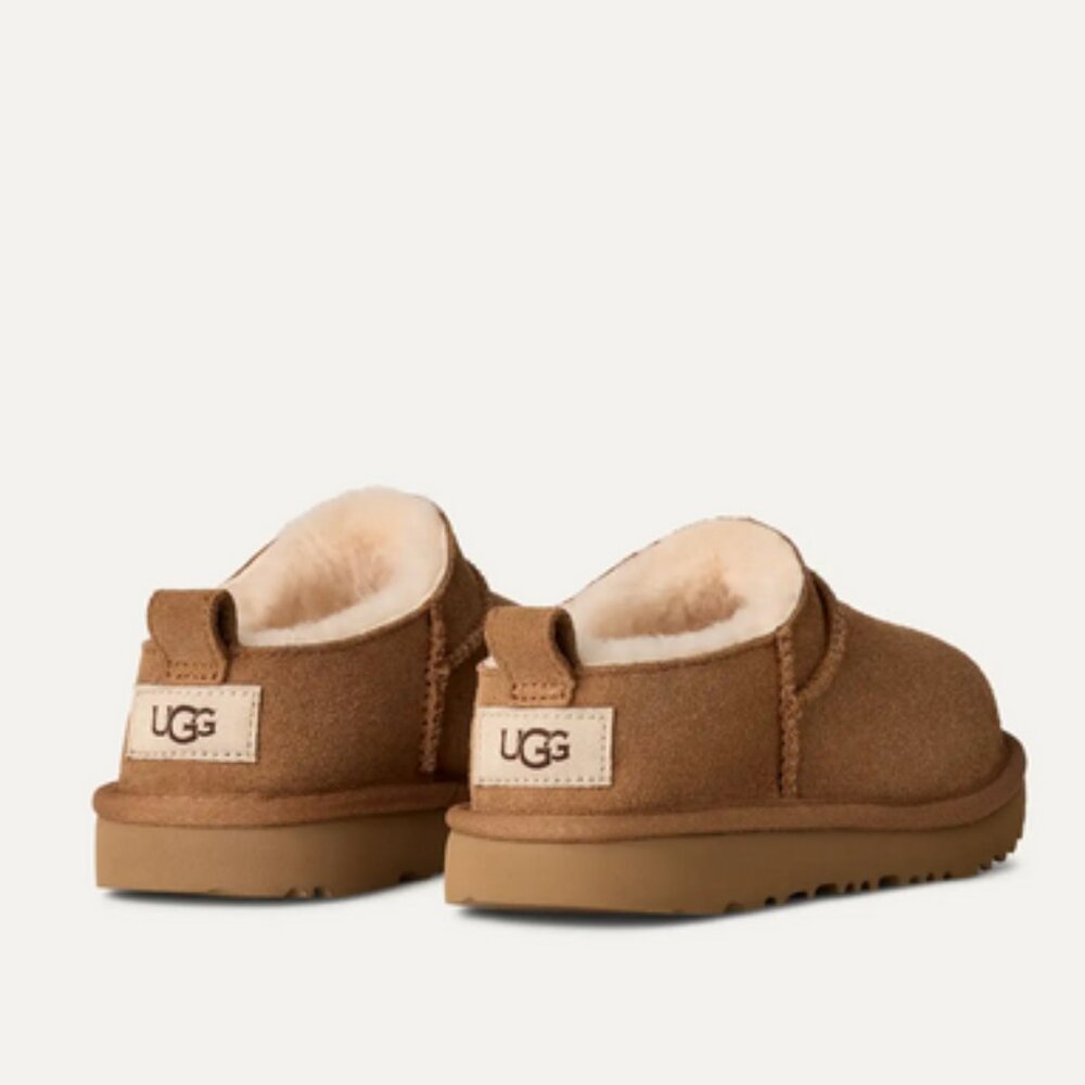 UGG Kids Chestnut Brown Shearling-Lined Slip-On Boots